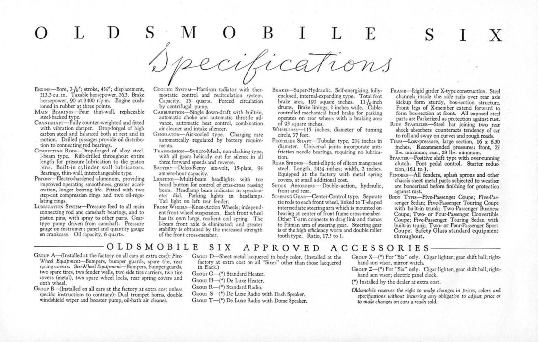 1936 Oldsmobile Motor Cars Brochure Page 7